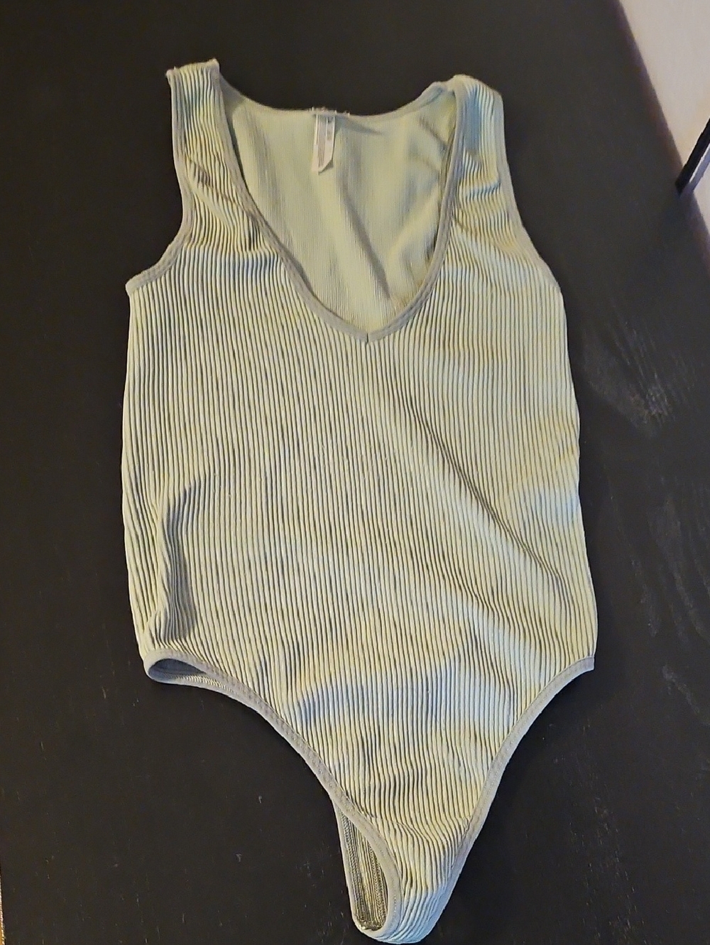 Sunday Best Ribbed One-Piece Bodysuit in Sage Green